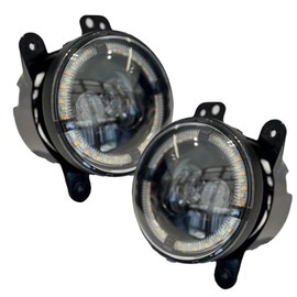 BSJ BESTGYM 4 Inch LED Fog Lights 60W High-Intensity DIY Off Road Fog Lamp for Jeep Wrangler JK Rubicon Unlimited JKU 2007-2018,Round Fog Lamps with High and Low Beam
