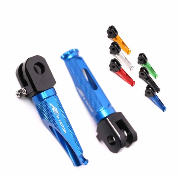 Unbranded SHINOBI Blue Front Foot Pegs For Buell S3 Thunderbolt
