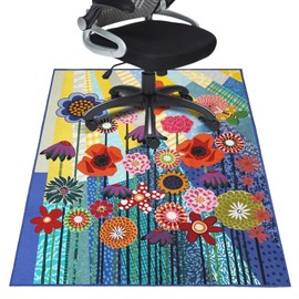 Office Chair Mat for Hardwood Floor 36"X 48" Computer Desk Chair Carpet Floral Office Mats for Rolling Chairs Carpet Non-Slip Floor Protector Mat for Office Home Hard Floor & Tile Floor