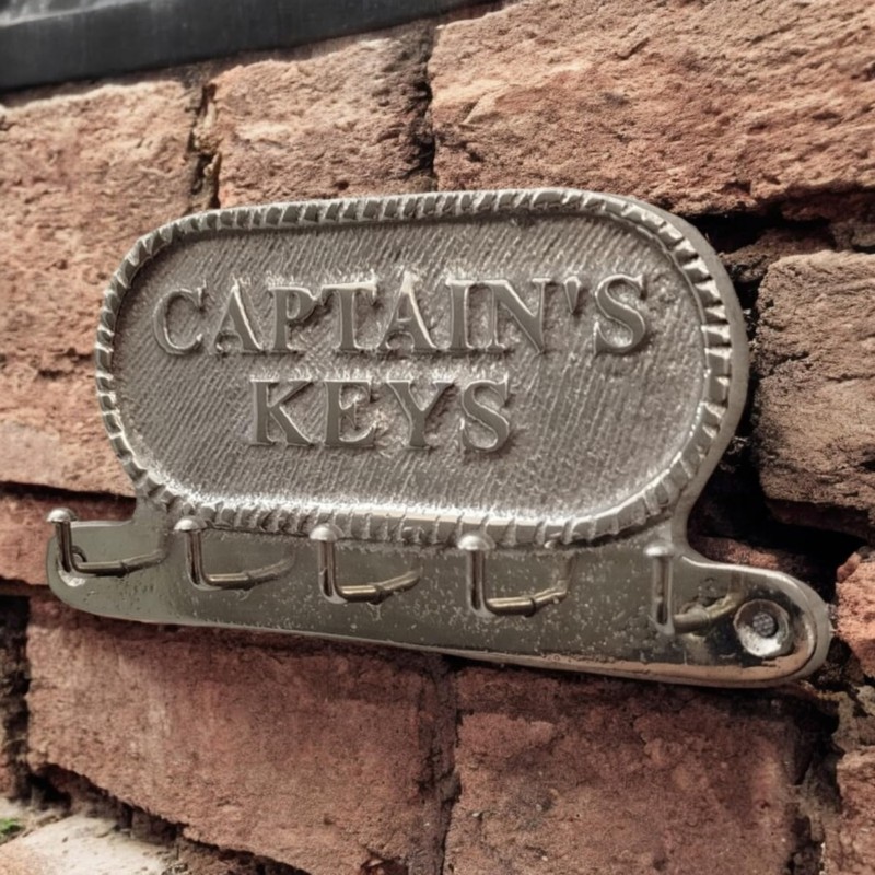 FTWDesign Captains Keys Key Holder with 5 Hooks - Maritime
