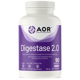 AOR - Digestase 2.0-90 Capsules - Helps Prevent Digestive Symptoms of Lactose Intolerance