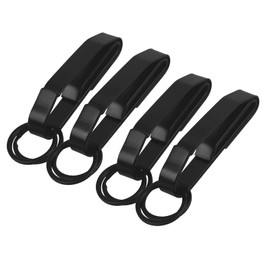 Qtcial 4 Pack Key Holder for Duty Belt, Stainless Steel Key Clips for Belt with 8 Tactical Keyrings, Ideal Key Keeper for Police, Law Enforcement, Firefighters and More