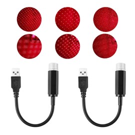 2 PCS USB Star Night Light Projector,Night Lamp for Cars Ceiling Roof,Mini Led Projection Lamp Star Night,Romantic Decorations Special Night,for Bedroom Decorations,Party,Walls