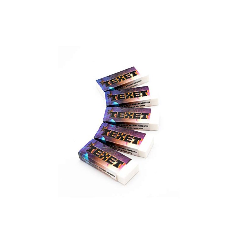 Texet Large White Plastic Pencil Erasers Rubbers - Pack of