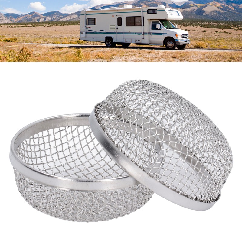 2Pcs RV Water Heater Vent Cover Stainless Steel 2.8in Flying