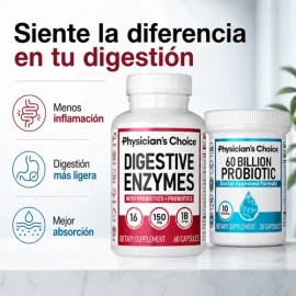 Probióticos 60 Billones + Enzimas Digestivas 150mg