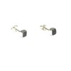 Art Gecko Sterling Silver Fiery Labradorite Square Stud Earrings -