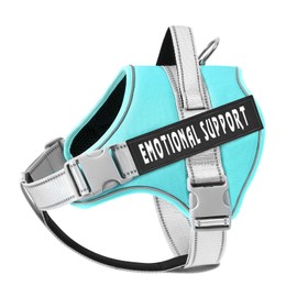 VOOPET Emotional Support Dog Harness, Professional Service Dog Vest for Small Medium Large Dogs, Reflective Breathable Adjustable No Pull/Choke ESA Essential Harness