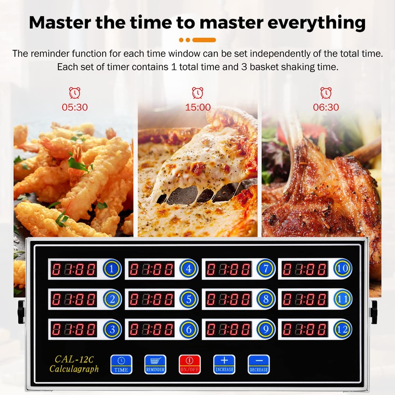 BEAMNOVA 12 Channels Digital Kitchen Timer for Cooking Loud Alarm
