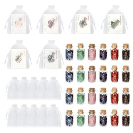 MACEVIA 24 Set Employee Appreciation Gifts Bulk for Coworkers Thank You Staff Gift Unique Healing Crystals Bottles Gift with Inspirational Positive Cards for Classroom Student Supplies Party Favor