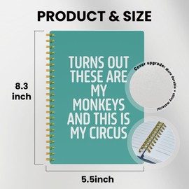 EKGJW Funny Notebooks for Work,Turquoise Aesthetic Journal, Funny Boss Day Gifts, Boss Gifts for Men Women, Funny Gifts for Boss, Boss Office Decor, Spiral Notebook 5.5x8.3 Inch