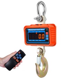 3000kg / 6600lbs Digital Crane Scale, Waterproof Industrial Scale with Remote, Rechargeable Hanging Scale Division 0.5kg with Shackle & Hook, Highly Visible LED Display