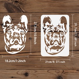 FINGERINSPIRE French Bulldog Stencil 21x29.7cm Reusable Bulldog Head Pattern Drawing Template DIY Art Pet Dog Decoration Stencil Animal Stencil for Painting on Wood, Wall, Paper and Furniture