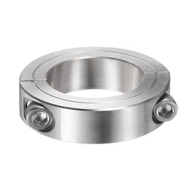 HARFINGTON Shaft Collar for 1-3/4" Rod 2-3/4" OD 11/16" Width 304 Stainless Steel Double Split Axle Clamp-On Collar with Set Screw