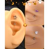 Agrewd 3PCS Halloween Rook Earrings 16G Silver Rook Eyebrow Jewelry