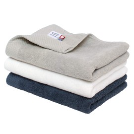 Bloom Imabari Towel, Certified Face Towel, Set of 3, Ciel, Hotel Specifications, Water Absorbent, Quick Drying, Room Drying, 100% Cotton, Made in Japan (Assorted)