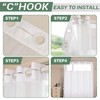 FONFLAIRE No Hook Shower Curtain with Snap-in Liner, Waffle Weave