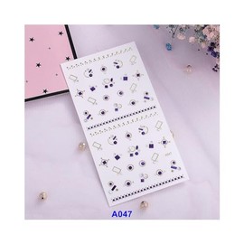 Crystal Heart Galaxy Moon Star Geometric Figure Line Irregular Nail Sticker A047 Nail Wraps Stickers Manicure Supplies for Women Nails Full Long Lasting Easy Apply and Remove