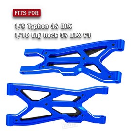 RCMYou RC Suspension Arms A Arms Upgrades Part for 1/8 Typhon 3S BLX,1/10 Big Rock 3S BLX V3,Aluminum Front Rear Suspension A-Arms Hops up,Navy Blue