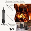 Tangkula 5 Pieces Fireplace Tool Set, Fireplace Accessories with Poker,
