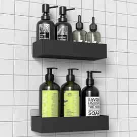 Diwoker Shower Shelf No Drilling - Shower Shelf Bathroom Organiser Shampoo Holder for Shower Black Pack of 2