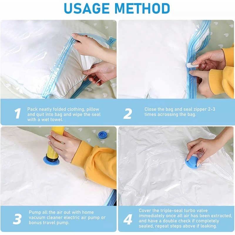 Baixi Bolsas De Almacenamiento Al Vacio Para Cobija 40x60cm 8pcs