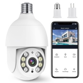 E T EASYTAO | Q05 Foco con Camara de Seguridad(Versión Impermeable Exterior), Camara de Foco, IP65 Impermeable, iCSee/Tris Home, Base E27, Visión Nocturna, Audio Bidireccional, Compatible con Alexa