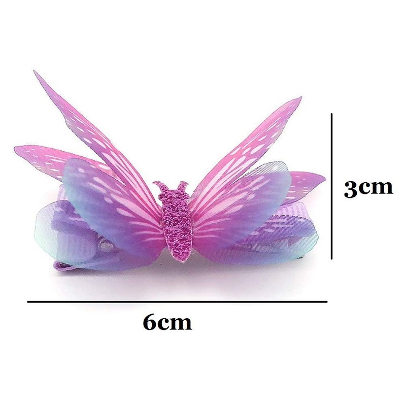 Liasun Paquete de 6 pinzas para el pelo de mariposa