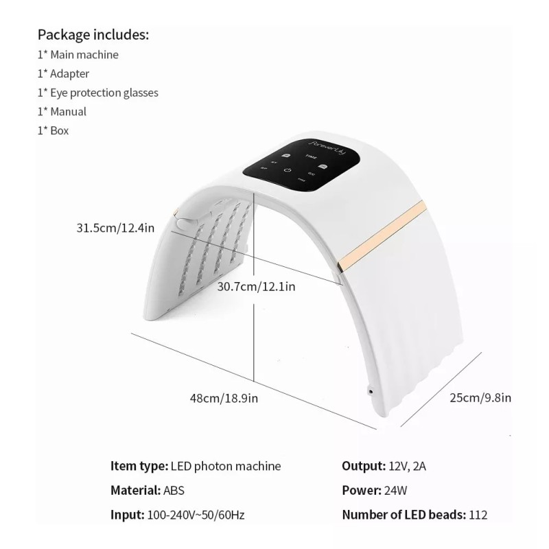 ForeverLily Máquina Facial De Luz Led Para Cuidado De La