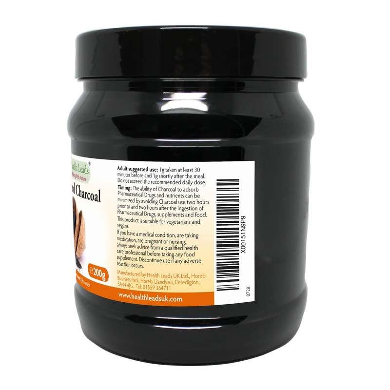 Activated Charcoal Powder 200g (Cocos nucifera), Food Grade, 100% Natural,