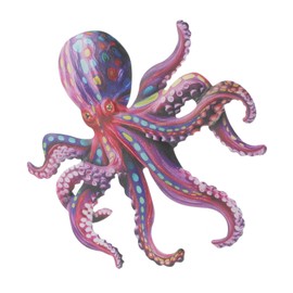 Gatuida Wall Decor Outdoor Hanging Pendant for Garden Patio Decoration Durable Metal Octopus Ornament for Home Wall Art Easy to Install Vibrant Design