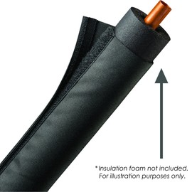 Electriduct 1 Inch HVAC Protective Sleeve Wrap Around Existing Foam Insulation UV Weather Resistant Outdoor Pipe Protection Cover for Heat Pump A/C Air Conditioning Copper Line Sets - 6 Feet