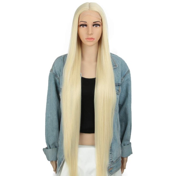 Style Icon Women’s Lace Front Synthetic Wig, 94 cm, Super Long, Silky, Straight Hair Wig, Soft Hair Replacement