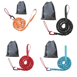 Unbranded Bike Bungee Tow Rope for Kids, Child Bike Stretch Bungee Cord Pull Behind w/ Bag - Orange