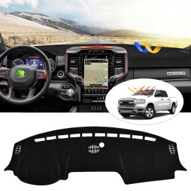 For 2019-2025 Dodge Ram 1500 2500 3500 Cab Non-Slip Dashboard Dash Mat Sun Cover