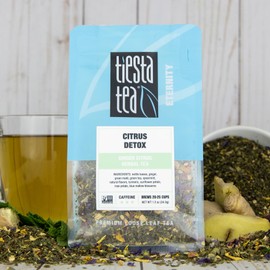 Tiesta Tea - Ginger Citrus Herbal Loose Leaf Tea | Lemon Ginger Tea with Mint and Chamomile | Caffeine-Free | Brew Hot or Iced | Makes Up to 25 Cups | Resealable Pouch | 1.2 Ounce