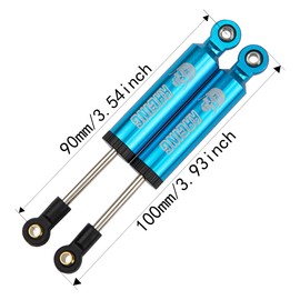 Vgoohobby 4Pcs Shock Absorber Damper Internal Spring 90mm Aluminum Alloy Shocks Compatible with Axial SCX10 90046 HSP HPI Traxxas TRX4 Redcat 1/10 RC Crawler Car (Blue)