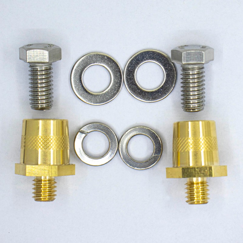 Battery Terminal Post Adapter, 3/8"-16 Thread Female Brass, Charging Post