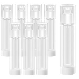 8 Stück Airless Pumpspender Leer, 50ml Creme Spender, Kleine Reiseflaschen zum Befüllen, Kosmetikprodukte zum Befüllen, Lotion Pumpflasche, für Lotion Creme Gel Shampoo Parfüm Toilettenartikel