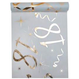 Santex White Gold Table Runner 18 Years 30cm x 5m Decorative Fabric Banner Table Runner