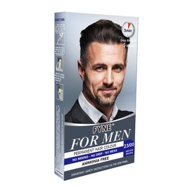 FYNE - Medium Brown Permanent Hair Colour | Grey Hair Colouring for Men with Comb Applicator Included | Natural-Look Hair Dye | No Mixing Ready to Apply | Ammonia and Cruelty-Free