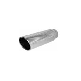 TEAM ALLIED Polished Stainless Rolled Angle Cut Exhaust Tip 3.5" in 5" Out 12" L