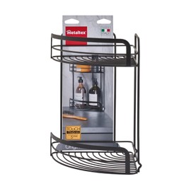 METALTEX Eckregal 2-Etg RINCONERA BAÑO 2 Alturas Origin Lava, Detailed in The Description, schwarz, 20 x 20 x 30 cm