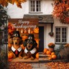 IVN Happy Thanksgiving Dachshund Garden Flag 12x18 Inch Double Sided