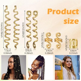 26Pcs Gold Hair Jewelry for Black Women Braids, Hair Clips for Braids Dreadlock, Gold Cuffs Metal Dreadlock Beads Set Decoration 4 Style