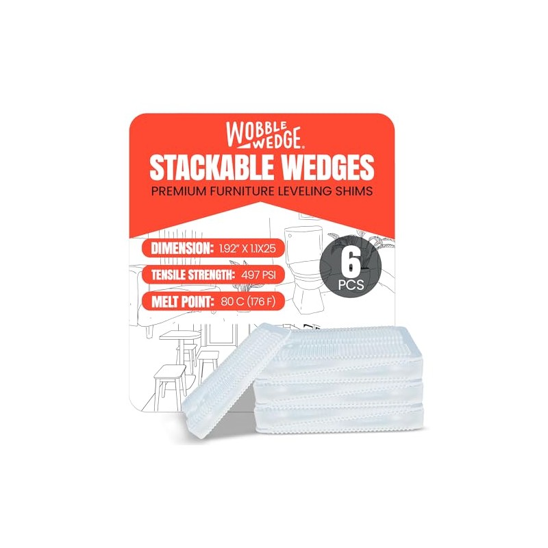 Wobble Cuñas de plástico flexibles Multiusos para nivelar muebles, mesas,