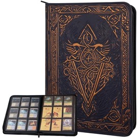 Álbum de Cartas Coleccionables - Carpeta de Tarjetas de 9 Bolsillos Con Cremallera - Album Cromos de Carga Lateral para 360 Cartas - Cuero PU 3D - Par
