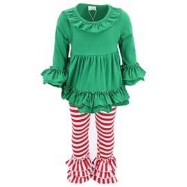 Unique Baby Girls duende de la Navidad 2 piezas Winter Outfit, Verde