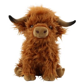 Sharplace Highland Cow, Stuffed Plush Toy Figure for Children, Cuddly, Long Hair