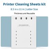 Printer Cleaning Sheets 18-Pack, 8.5 x 11" Removed Ink, Dust,